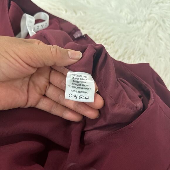 AZAZIE Elegant Burgundy Evening Gown .Size 14 - Picture 8 of 8